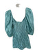 Alexis Size XS Teal & Brown Cotton 3/4 Balloon Sleeve Chevron Back Zip Dress Teal & Brown / XS