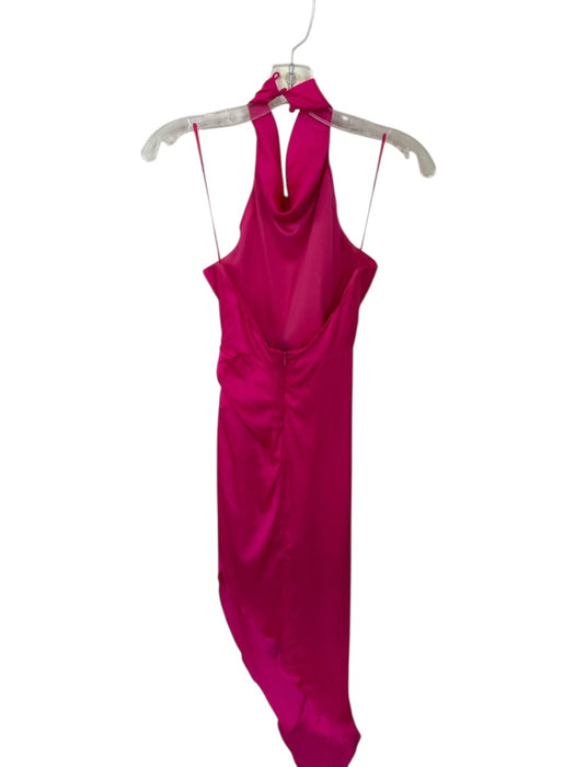 DO+BE Size M Pink Polyester Halter Neck Slit Back Zip Maxi Dress Pink / M