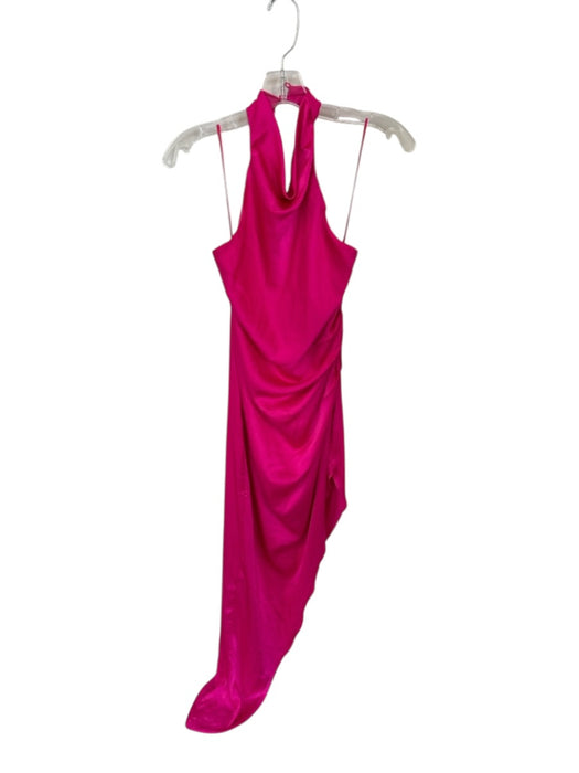 DO+BE Size M Pink Polyester Halter Neck Slit Back Zip Maxi Dress Pink / M