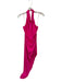 DO+BE Size M Pink Polyester Halter Neck Slit Back Zip Maxi Dress Pink / M