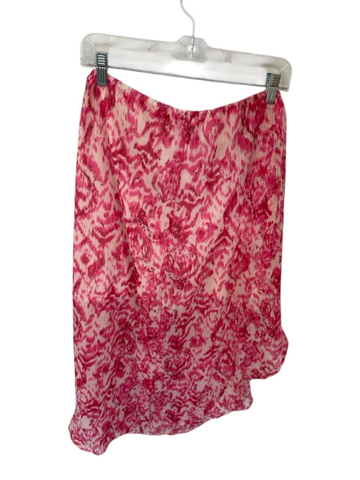 Calie Paris Size Est S Magenta & White Rayon Elastic Waist Ikat Maxi Skirt Magenta & White / Est S