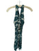 Young Fab & Broke Size S Teal & Green Viscose Blend Halter Neck Tie Dye Dress Teal & Green / S