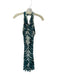 Young Fab & Broke Size S Teal & Green Viscose Blend Halter Neck Tie Dye Dress Teal & Green / S