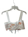 Cin Cin Size M Cream & pink Linen Sleeveless Seashells Back Tie Cropped Top Cream & pink / M