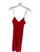 Zara Size XS Red Linen Spaghetti Strap Lace Trim Button Down Maxi Dress Red / XS