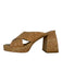 Dolce Vita Shoe Size 7 Tan Cork Block Heel Cross Over Square Toe Sandals Tan / 7
