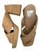 Dolce Vita Shoe Size 7 Tan Cork Block Heel Cross Over Square Toe Sandals Tan / 7