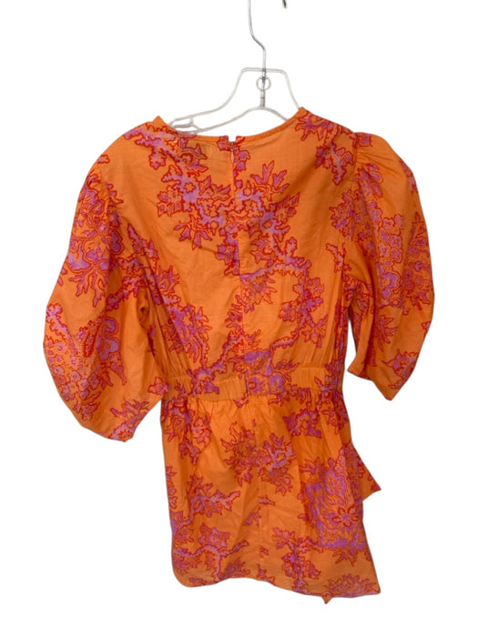 Rhode Size 2 Orange & Purple Cotton Long Balloon Sleeve Kaleidoscope Dress Orange & Purple / 2