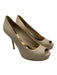 Gucci Shoe Size 37 Oatmeal Beige Leather Peep Toe Platform Stiletto Pumps Oatmeal Beige / 37