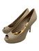 Gucci Shoe Size 37 Oatmeal Beige Leather Peep Toe Platform Stiletto Pumps Oatmeal Beige / 37