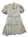 English Factory Size S White & Multi Cotton Short Balloon Sleeve Piping Dress White & Multi / S