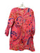 Lilly Pulitzer Size S Pink & Navy Linen Long Sleeve V Neck Dress Pink & Navy / S