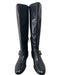 Tory Burch Shoe Size 6.5 Black Leather Flat Gold Hardware Knee High Boots Black / 6.5