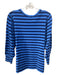 Ann Mashburn Size M Blue & Navy Cotton 3/4 Puff Sleeve Stripe Top Blue & Navy / M