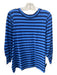 Ann Mashburn Size M Blue & Navy Cotton 3/4 Puff Sleeve Stripe Top Blue & Navy / M