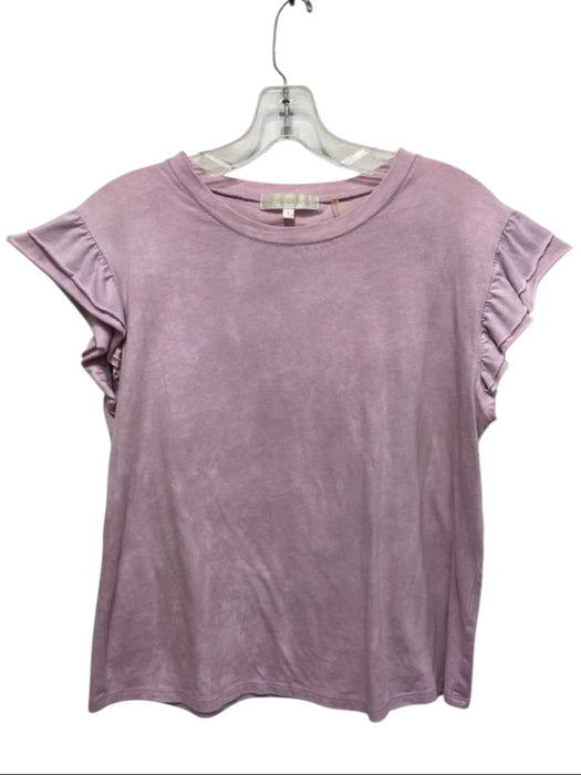 Loveshackfancy Size S Purple Cotton Tie Dye Detail Tiered Cap Sleeve Top Purple / S