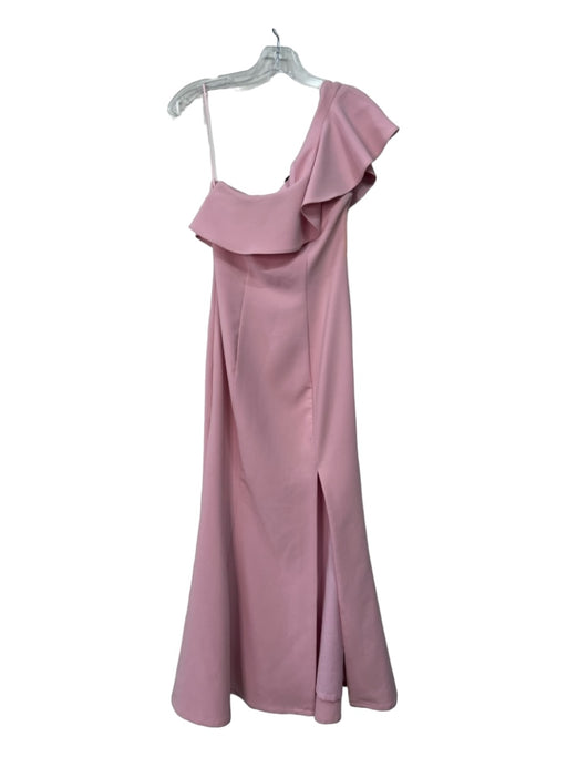 Likely Size Est S Pink Polyester One Shoulder Peplum Mermaid Thigh Slit Gown Pink / Est S