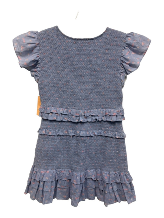 Loveshackfancy Size XS Light Blue & Pink Cotton Scoop Neck Elastic Body Dress Light Blue & Pink / XS