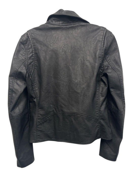 BlankNYC Size XS Black Polyurethane Blend Faux Leather Front Zip & Button Jacket Black / XS