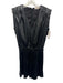 Ramy Brook Size 00 Black Polyester Faux Leather Back Zip V Neck Dress Black / 00