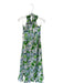 CK Bradley Size M Green & White Floral Halter Ruffle Maxi Dress Green & White / M