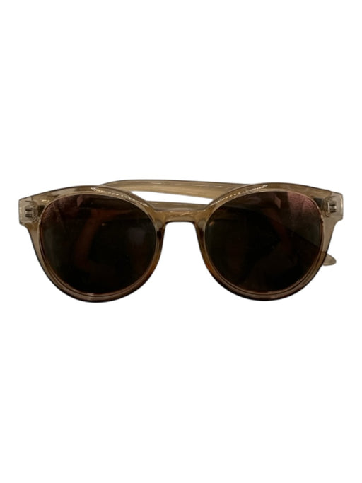Le Specs Tan round Mirror Lens Brass Detail Sunglasses Tan