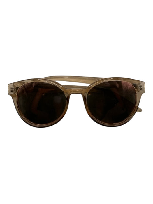 Le Specs Tan round Mirror Lens Brass Detail Sunglasses Tan
