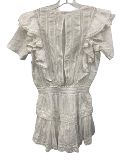 Loveshackfancy Size S White Cotton inset lace Ruffled Sleeve Elastic Waist Dress White / S