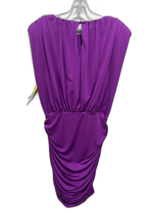 Veronica Beard Size 6 Purple Polyester Sleeveless Shoulder Pads Gathered Dress Purple / 6