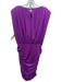 Veronica Beard Size 6 Purple Polyester Sleeveless Shoulder Pads Gathered Dress Purple / 6