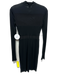 Staud Size S Black Viscose Long Sleeve Sheer Detail Midi Dress Black / S