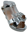 Rupert Sanderson Shoe Size 39.5 Silver Patent Peep Toe Pump Ankle Strap Sandals Silver / 39.5