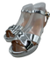 Rupert Sanderson Shoe Size 39.5 Silver Patent Peep Toe Pump Ankle Strap Sandals Silver / 39.5
