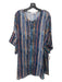 Lola & Sophie Size L Blue & Multi Polyester Striped Tie Detail Dress Blue & Multi / L