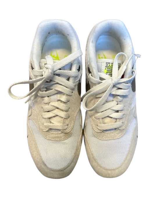 Nike Air Shoe Size 5 Taupe & White Canvas & Suede Platform Athletic Sneakers Taupe & White / 5