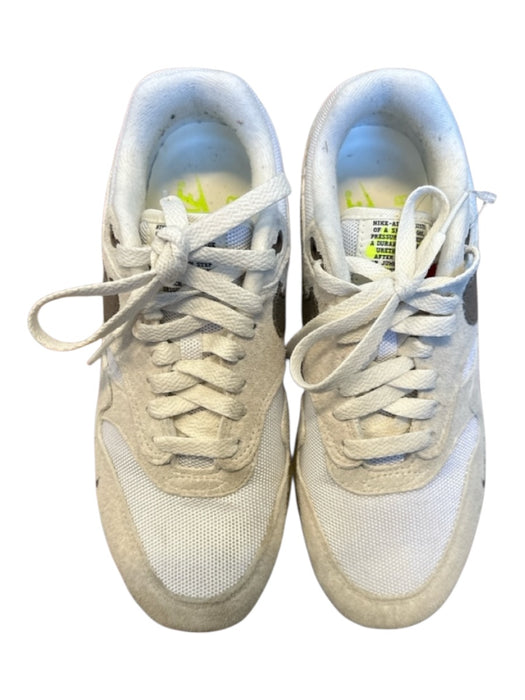 Nike Air Shoe Size 5 Taupe & White Canvas & Suede Platform Athletic Sneakers Taupe & White / 5