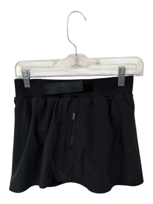 Alo Size Est S Black Elastic Waist Velcro Fleece Lined Athletic Skort Black / Est S