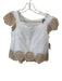 Happily Grey Size XS white & tan Cotton Short Sleeve Eyelet Skirt Set white & tan / XS