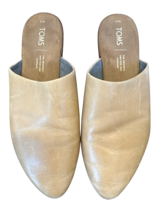 Toms Shoe Size 9 Tan Leather Almond shape Mules Tan / 9