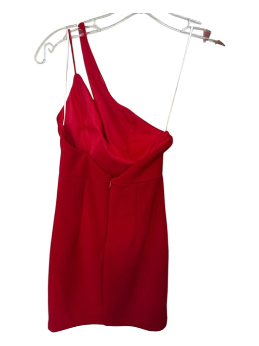 Hello Molly Size XS Red Polyester Spaghetti Strap One Shoulder Back Zip Dress Red / XS