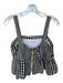 Crosby Size S Black & White Cotton Sleeveless Checkered Patchwork Top Black & White / S