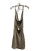 Zara Size XS Gold Polyester Halter Neck Cowl Neck Metallic Open Back Dress Gold / XS