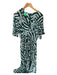 Busayo Size L Teal & White Cotton Short Sleeve Tie Dye Back Zip Maxi Dress Teal & White / L