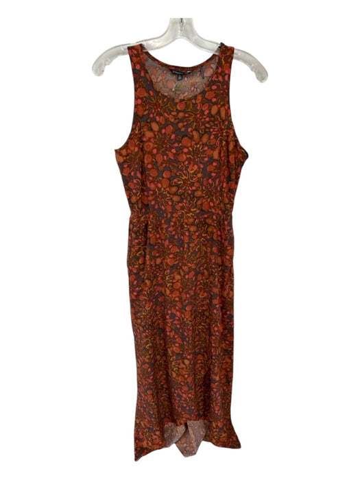 Toad&Co Size S Orange & Gray Recycled Polyester Blend Sleeveless Flowers Dress Orange & Gray / S