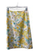 Harve Benard Size 8 White Yellow Blue Linen Blend Floral Back Zip Skirt White Yellow Blue / 8