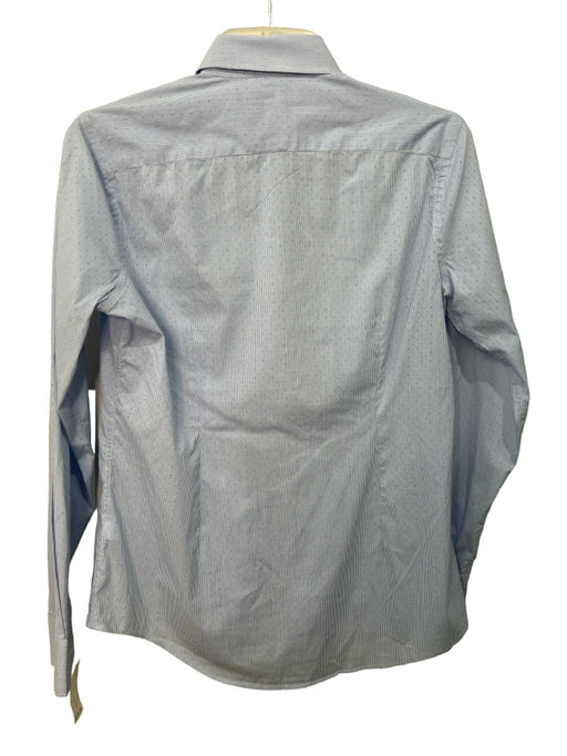 Ann Mashburn Size Medium Blue Cotton Long Sleeve Perforated Top Blue / Medium