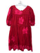 Natalie Martin Size Small Red & Pink Cotton Short Balloon Sleeve Floral Dress Red & Pink / Small