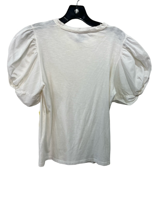 Goop G. Label Size Small White Cotton Short Balloon Sleeve Round Neck Top White / Small