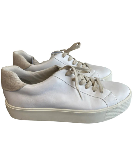 Vince Shoe Size 40 White Leather Upper Round Toe Platform Lace Up Sneaker Shoes White / 40