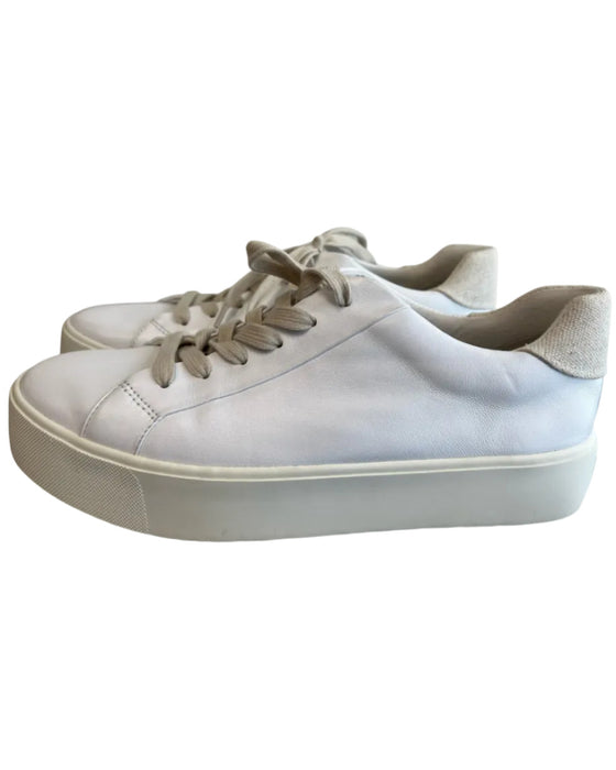 Vince Shoe Size 40 White Leather Upper Round Toe Platform Lace Up Sneaker Shoes White / 40